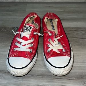 Converse slide on sneakers red size 8